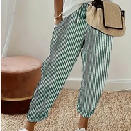 Independence Day, Graduation Season, Harlem Pants, Women's Striped Wide-Leg Casual Pants, High-Waist