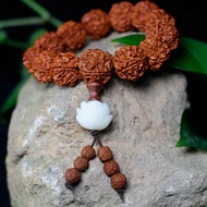 Gelang Tasbih Biji Rudraksha TIbet Nepal 18mm Lotus / Vajra Bodhi Buddhist Beads Bracelet / Gelang M