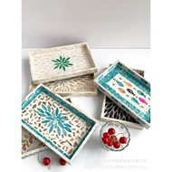 T Tray Storage Tray Fruit Household Snack Tray Restaurant Colorful Rectangular Coffee Table Shell Tr
