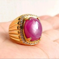 CINCIN BATU PERMATA NATURAL RUBY STAR BIRMA SUPER ISTIMEWA - LAPAK BINTANG PERMATA