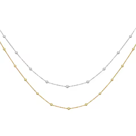 A stainless steel jewelry necklace paired with a titanium steel bead-set personalized necklace