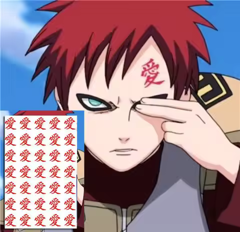 Japanese Anime Gaara Cosplay Tattoo Stickers Face Tattoo Halloween Costume Accessory Prop