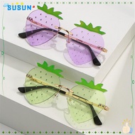SUSUN Rimless Sun Glasses, Street Snap Halloween Costume Strawberry Sunglasses, Unique Metal Y2K Sha