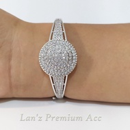 Gelang Perak Bulat Besar Mewah Bangel Titanium 22K