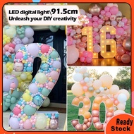 3FT 1-9 Giant Marquee Light Up Number Board Large Number Standee With Led Light DIY Balloon Box Alph