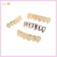 UVIGM> Hip Hop Metal Teeth Grillz Gold Silver Color Teeth Grillz Tooth Cap Removable Punk Cosplay Pa