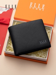 ELLE HOMME | กระเป๋าสตางค์หนังแท้สำหรับผู้ชาย แบบสั้น