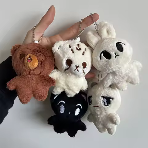 1pc Kpop Cartoon Cheetah Lee Doyoung Mark Same Plush Keyrings Q Styles Mini Gomdo Lee Taeyong Keycha