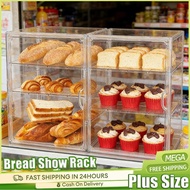 2/3 Layers Acrylic Display Case Mug Storage Organizer Store Food Dustproof Box Dessert Cake Bread Sh
