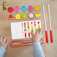 [kokiya] Fine Motor Skills Toy Beads Stacking Educational Learning Kids Toy Portable for Basic and L