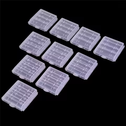 New 10pc 4 Slot AA AAA Plastic Battery Holder Storage Box Battery Case Cover For AA AAA Rechargeable
