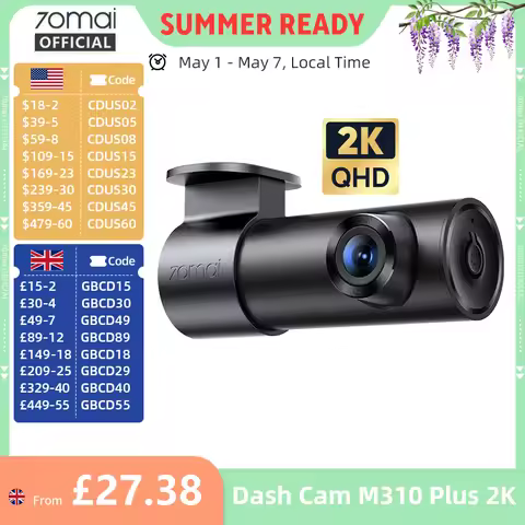 70mai Dash Cam M310 Plus 2K 1440P 143°FOV F1.55 Smart Voice Control 24H Parking Guard Night Vision 7