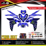 Yamaha Sniper 155 Decals - High Quality Motorcycle Waterproof Laminated Glossy Sticker