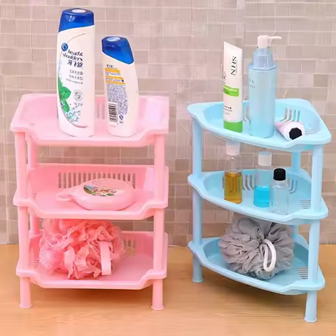 Bathroom Corner Shelf Organizer Plastic Corner Shelf Shower Caddy Shampoo Holder Kitchen Storage Rac
