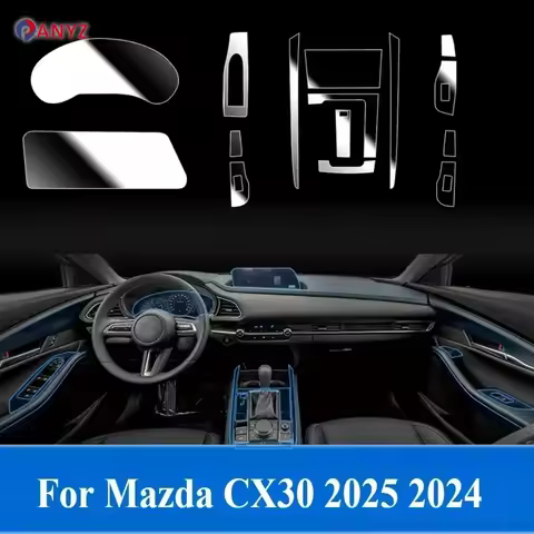 For Mazda CX30 2025 2024 Interior Accessories film transparent TPU Gear Panel GPS Center Console Ant
