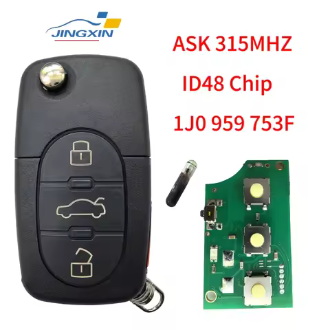 Jingxin 4BT Remote Key 1J0 959 753 F 315MHZ ID48 Chip 1J0959753F for V-W/VolksWagen Beetle Golf Pass