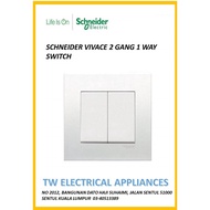 Schneider Vivace 2 Gang 1 Way Switch, White