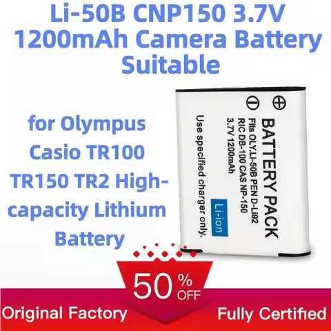 Li-50B CNP150 3.7V 1200mAh Camera Battery Suitable for Olympus Casio TR100 TR150 TR2 High-capacity L