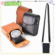 SHOUOUI Storage Bag, Leather Portable Camera , Shockproof Adjustable Strap Waterproof Protective Cov