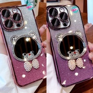 JRYU OPPO Bear Glass Softcase Oppo A3X A3 PRO A5 PRO A60 A5S F9 A7 A12 A15 A15S A53 A33 A5 A9 2020 A