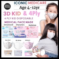 [4-12years old] Iconic Medicare 4 Ply / 3D Duckbill Kid Medical Face Mask (20 Pcs)