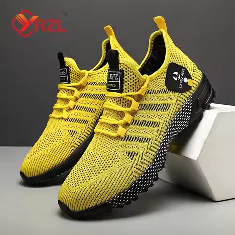 YRZL Men's Lightweight Running Shoes Breathable Mesh Sneakers Spring Autumn Comfortable Tennis Sneak