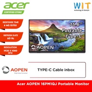 Acer AOPEN 16PM1QJ Portable Monitor - 15.6" / 6ms/ 60Hz / FHD / IPS Panel /Speaker / 2 Years Warrant