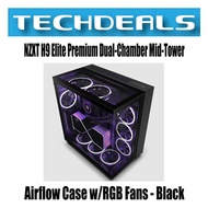NZXT H9 Elite Premium Dual-Chamber Mid-Tower Airflow Case w/RGB Fans - Black