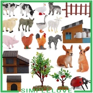 [Simple] Farm Figurines Playset 21Pcs Farm Figurines Farm Animals Set for Party Christmas Easter Kid