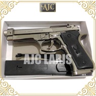 Korek Api Pistol Baretta Silver Besar Mirip Aslinya Lighter Unik