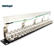 Cat7 Patch Panel 24Port CAT7/CAT6A  Patch Panel Full Shielded Incl. 24X Cat7 Shielded  Adapter 1U 19
