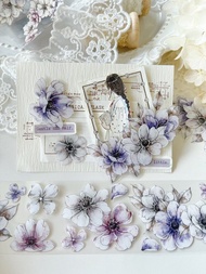 銀蓮花輕復古手賬和紙膠pet