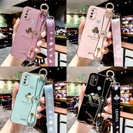 Casing Oppo A53 A32 A33 Case Oppo Reno 3 A91 Cassing Oppo A35 A15 A15S Case Oppo A8 A31 F19 Pro Case Oppo F9 Pro A94 A74 Case Oppo A95 F19S Luxury Wrist Strap 6D Cute Holder Maple Leaf Soft Silicone Rubber Phone Case With Gift Lanyard