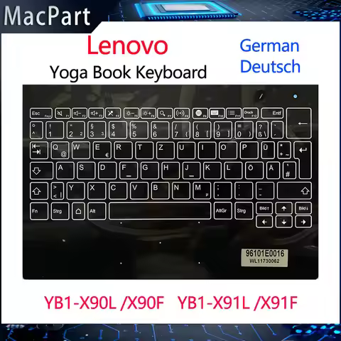 Original Brand New German Keyboard Palmrest for Lenovo Yoga Book Yogabook YB1-X90L YB1-X90F YB1-X91L