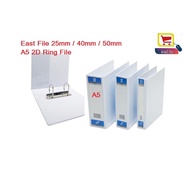 East File 25mm / 40MM / 50mm A5 2D Ring File / File for A5 Size Document / PVC White A5 File