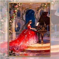 Cross Stitch 2026 New Style Full Embroidery Piano Girl Print Cross Stitch Small Form Beginner diy Ho