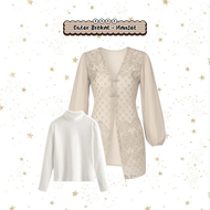 Nuna Outfit- 4 IN 1 One Set Outfit Lebaran Series One Set Brokat Baju Kondangan Lebaran (Outer Broka