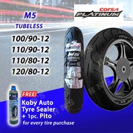 CORSA M5 Platinum RIM 12 Tubeless Tires ( 100/90-12 , 110/90-12 , 110/80-12 , 120/80-12 ) with FREE Tire Sealant and Pito