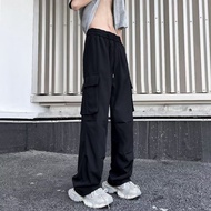 seluar slack lelaki straight cut seluar baggy lelaki Seluar gaya tinggi retro Amerika, seluar kasual