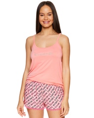 bebe Womens Bold Print Tank Top and Pajama Shorts Lounge Sleep Set