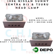 DEPO-215-1134R-L-LD 1990 NISSAN SUNNY SENTRA B13 & TSURU HEAD LAMP UNIT
