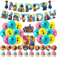 Encanto Animation Character Cake Insert Balloon Pull Flag Set Children Birthday Party Decoration Sup