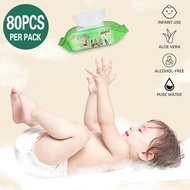 Korea Baby Wipes 80's Pack of 1 Organic 99% Water Hypoallergenic (Non-Alcohol-wet wipes) Tisu Basah 