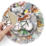 77RY Hip Hop Stickers 50 Sheets Animal Bicycle Luggage Stickers Stationery Box Stickers Handbook Sti
