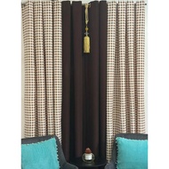 GINGHAM DESIGN RING CURTAIN SOLD PER PIECE AND 3IN1 7FT/85 INCHES