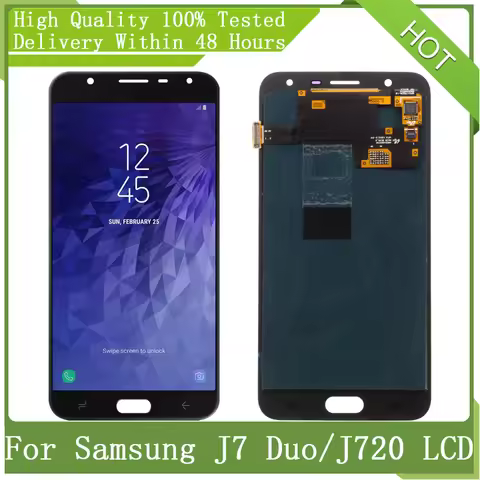5.5" New SUPER AMOLED For Samsung J7 Duo 2018 J720 J720F LCD Display Touch Screen Digitizer Assembly