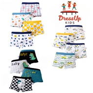 Trendy Kids 4in1 Underwear Boxer Brief Shark Dinosaur Pattern Cotton Boxer Shorts for Boy 1-14Y