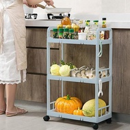 Trolley Rack 3-Tier Kitchen Rack Bathroom Rack with Wheels A936