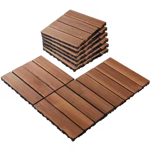 30Pcs Anti corrosion wood flooring, outdoor carbonized wood flooring, balcony, household courtyard f