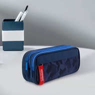 Pencil Bag Stationery Organizer Double Zipper Double Layer Stationery Pouch for College School Large